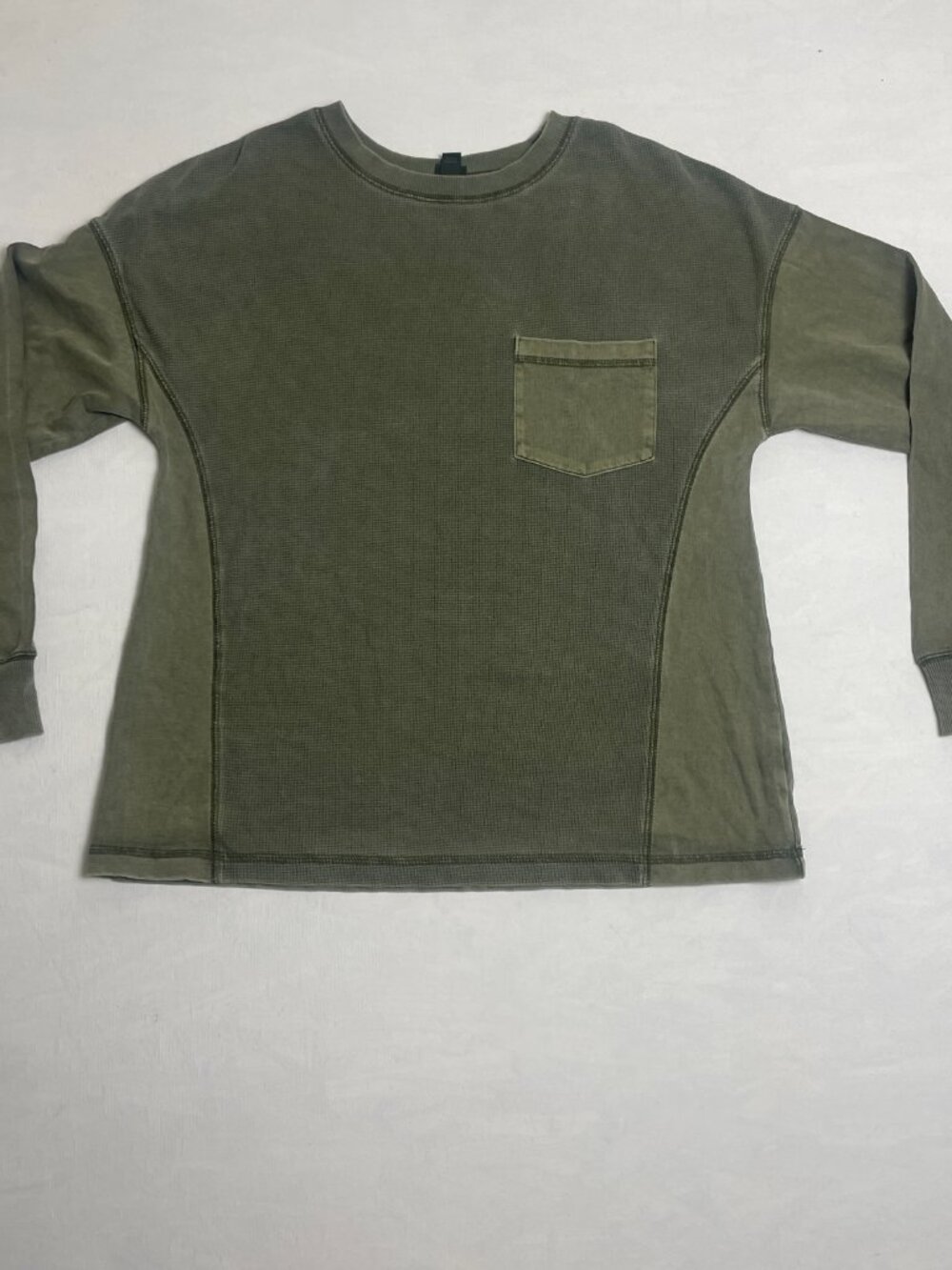 Ladies SZ XS Wild Fable Waffle Knit Pocket Long Sleeve Knit Top Casual Comfort